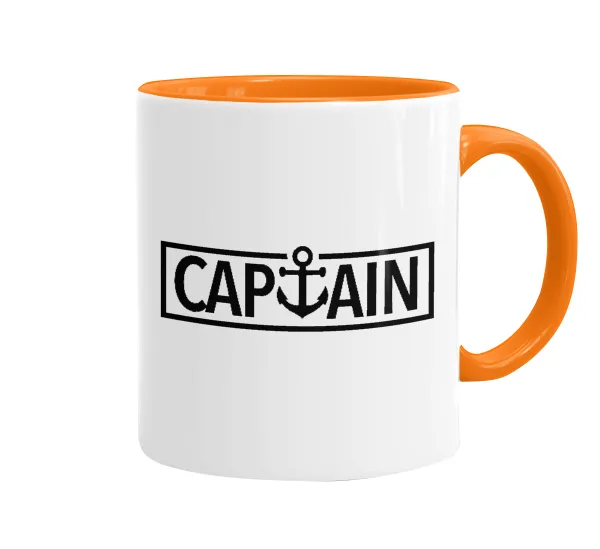 CAPTAIN — Κούπα χρωματιστή πορτοκαλί, κεραμική, 330ml