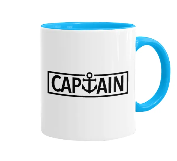 CAPTAIN — Κούπα χρωματιστή γαλάζια, κεραμική, 330ml