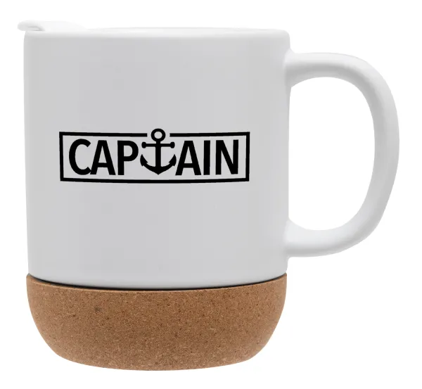 CAPTAIN — Κούπα, κεραμική με βάση φελού και καπάκι (ΜΑΤ), 330ml