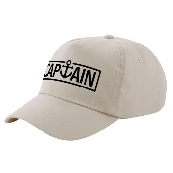 CAPTAIN, SAND Adult Cap Cotton (UNISEX, ONE SIZE)