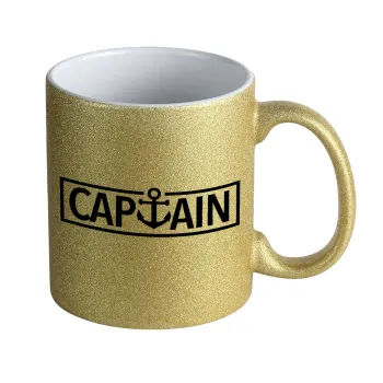 CAPTAIN, Κούπα Χρυσή Glitter που γυαλίζει, κεραμική, 330ml