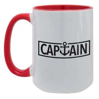 CAPTAIN, Κούπα Mega 15oz, κεραμική Κόκκινη, 450ml