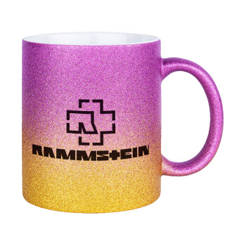Rammstein, Κούπα Χρυσή/Ροζ Glitter, κεραμική, 330ml