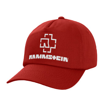 Rammstein, Children's Baseball Cap, 100% Cotton Twill, Red (COTTON, CHILDREN'S, UNISEX, ONE SIZE)