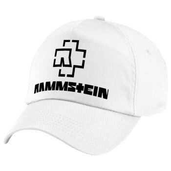 Rammstein, Καπέλο παιδικό Baseball, 100% Βαμβακερό Twill, Λευκό (ΒΑΜΒΑΚΕΡΟ, ΠΑΙΔΙΚΟ, UNISEX, ONE SIZE)