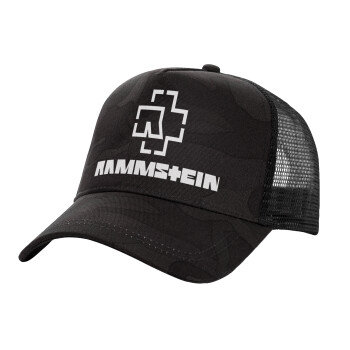 Rammstein, Καπέλο Ενηλίκων Structured Trucker, με Δίχτυ, (παραλλαγή) Army σκούρο (100% ΒΑΜΒΑΚΕΡΟ, ΕΝΗΛΙΚΩΝ, UNISEX, ONE SIZE)