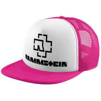 Rammstein, Καπέλο παιδικό Soft Trucker με Δίχτυ Pink/White 