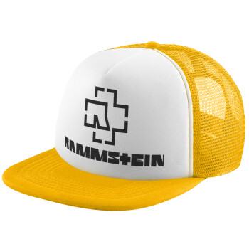 Rammstein, Καπέλο Soft Trucker με Δίχτυ Κίτρινο/White 