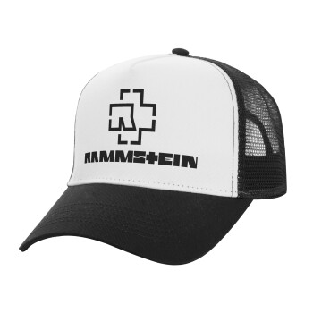 Rammstein, Καπέλο Ενηλίκων Structured Trucker, με Δίχτυ, ΛΕΥΚΟ/ΜΑΥΡΟ (100% ΒΑΜΒΑΚΕΡΟ, ΕΝΗΛΙΚΩΝ, UNISEX, ONE SIZE)