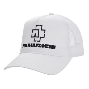 Rammstein, Καπέλο Ενηλίκων Structured Trucker, με Δίχτυ, ΛΕΥΚΟ (100% ΒΑΜΒΑΚΕΡΟ, ΕΝΗΛΙΚΩΝ, UNISEX, ONE SIZE)