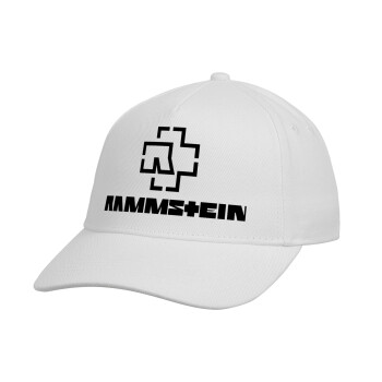 Rammstein, Καπέλο παιδικό Baseball, 100% Βαμβακερό, Λευκό
