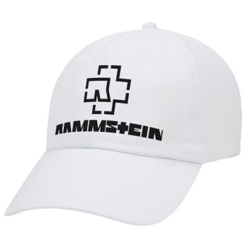 Rammstein, Καπέλο Ενηλίκων Baseball Λευκό 5-φύλλο (POLYESTER, ΕΝΗΛΙΚΩΝ, UNISEX, ONE SIZE)
