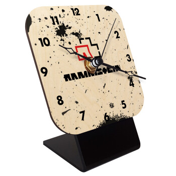 Rammstein, Επιτραπέζιο ρολόι σε φυσικό ξύλο (10cm)
