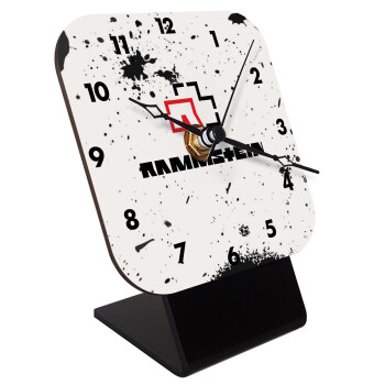 Rammstein, Επιτραπέζιο ρολόι ξύλινο με δείκτες (10cm)