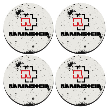 Rammstein, ΣΕΤ 4 Σουβέρ ξύλινα στρογγυλά (9cm)