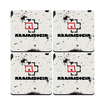 Rammstein, ΣΕΤ 4 Σουβέρ ξύλινα τετράγωνα (9cm)