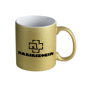 Rammstein, Κούπα Χρυσή Glitter που γυαλίζει, κεραμική, 330ml