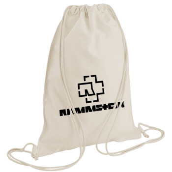 Rammstein, Τσάντα πλάτης πουγκί GYMBAG natural (28x40cm)