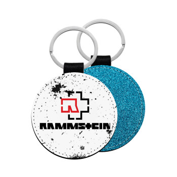 Rammstein, Μπρελόκ Δερματίνη, στρογγυλό ΜΠΛΕ (5cm)