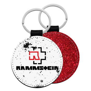 Rammstein, Μπρελόκ Δερματίνη, στρογγυλό ΚΟΚΚΙΝΟ (5cm)