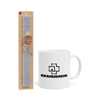 Rammstein, Πασχαλινό Σετ, Κούπα κεραμική (330ml) & πασχαλινή λαμπάδα αρωματική πλακέ (30cm) (ΓΚΡΙ)