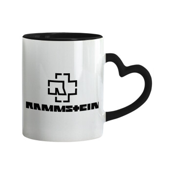Rammstein, Κούπα καρδιά χερούλι μαύρη, κεραμική, 330ml