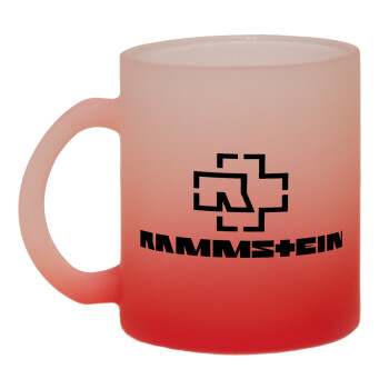 Rammstein, Κούπα γυάλινη δίχρωμη με βάση το κόκκινο ματ, 330ml