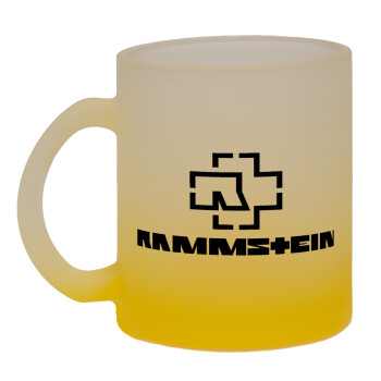 Rammstein, Κούπα γυάλινη δίχρωμη με βάση το κίτρινο ματ, 330ml