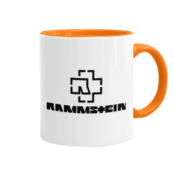 Rammstein, Mug colored orange, ceramic, 330ml
