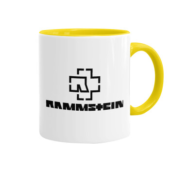 Rammstein, Mug colored yellow, ceramic, 330ml