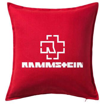 Rammstein, Μαξιλάρι καναπέ Κόκκινο 100% βαμβάκι, περιέχεται το γέμισμα (50x50cm)