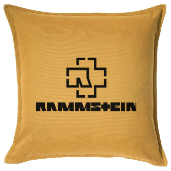 Rammstein, Μαξιλάρι καναπέ Κίτρινο 100% βαμβάκι, περιέχεται το γέμισμα (50x50cm)