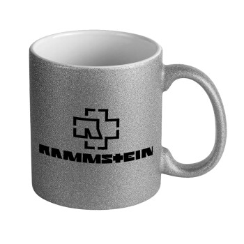 Rammstein, Κούπα Ασημένια Glitter που γυαλίζει, κεραμική, 330ml