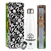 Easter candle, metallic white thermos bottle (500ml) & aromatic flat candle (30cm) (GRAY)