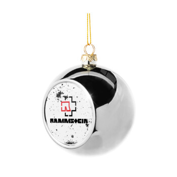 Rammstein, Silver 8cm Christmas tree ball ornament