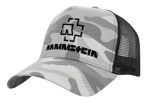 Rammstein — Καπέλο Ενηλίκων Structured Trucker, με Δίχτυ, (παραλλαγή) Army Camo (100% ΒΑΜΒΑΚΕΡΟ, ΕΝΗΛΙΚΩΝ, UNISEX, ONE SIZE)
