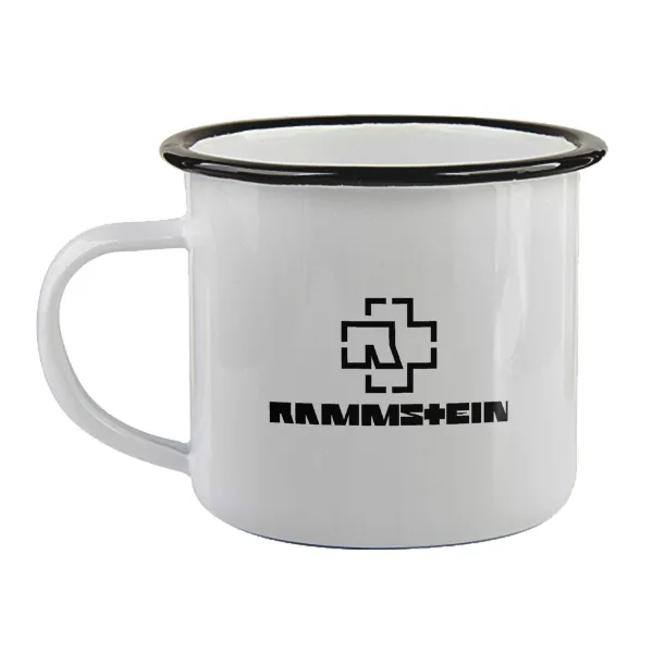 Rammstein — Enamel mug with black rim, 360ml