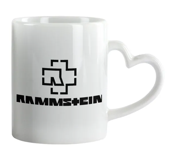 Rammstein — Κούπα καρδιά χερούλι λευκή, κεραμική, 330ml