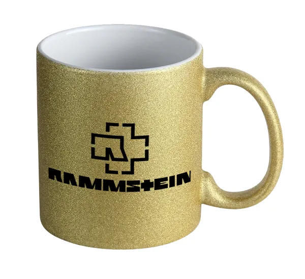 Rammstein — Κούπα Χρυσή Glitter που γυαλίζει, κεραμική, 330ml