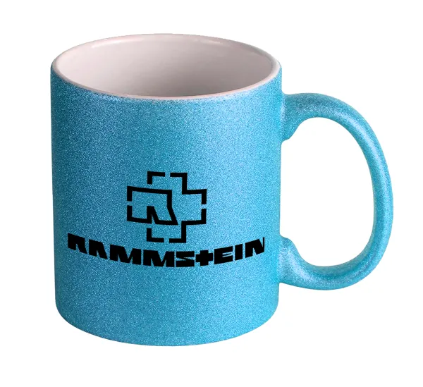 Rammstein — Light blue glitter mug that sparkles, ceramic, 330ml