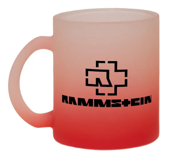 Rammstein — Κούπα γυάλινη δίχρωμη με βάση το κόκκινο ματ, 330ml