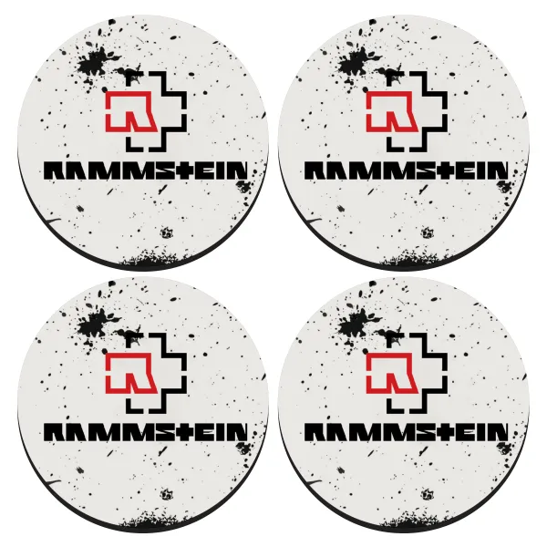 Rammstein — ΣΕΤ 4 Σουβέρ ξύλινα στρογγυλά (9cm)