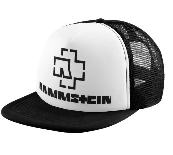 Rammstein — Καπέλο παιδικό Soft Trucker με Δίχτυ ΜΑΥΡΟ/ΛΕΥΚΟ (POLYESTER, ΠΑΙΔΙΚΟ, ONE SIZE)