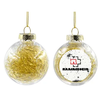 Rammstein, Transparent Christmas tree ball ornament with gold filling 8cm