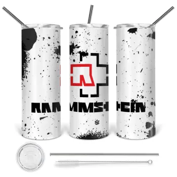 Rammstein, Tumbler stainless steel 600ml, with metal straw & cleaning brush