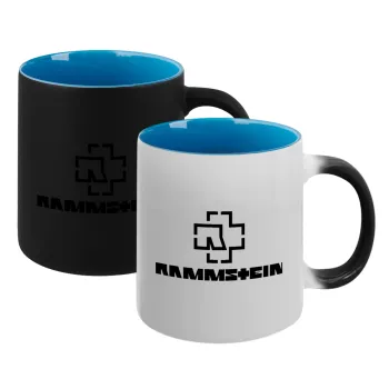 Rammstein, Κούπα Μαγική εσωτερικό μπλε, κεραμική 330ml που αλλάζει χρώμα με το ζεστό ρόφημα