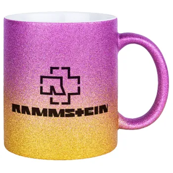 Rammstein, Κούπα Χρυσή/Ροζ Glitter, κεραμική, 330ml