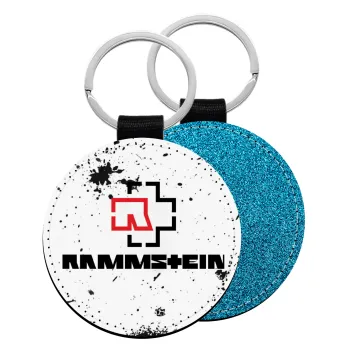 Rammstein, Μπρελόκ Δερματίνη, στρογγυλό ΜΠΛΕ (5cm)