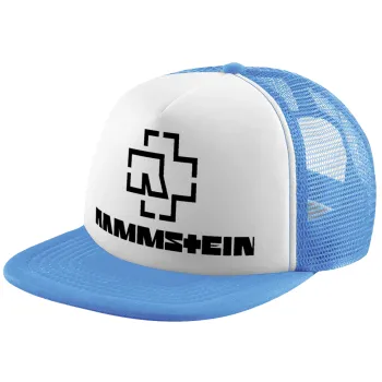 Rammstein, Child's Soft Trucker Hat with Blue/White Mesh (POLYESTER, CHILD, ONE SIZE)
