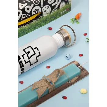 Rammstein, Πασχαλινή Λαμπάδα με παγούρι μεταλλικό (620ml, stainless steel) & κερί αρωματικό πλακέ (30cm) (ΤΙΡΚΟΥΑΖ)